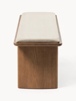 Westwing Collection Banco de madera de roble con cojín de asiento Chandler^ Bancos|Bancos