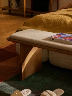 Westwing Collection Banco de madera de roble con cojín de asiento Chandler^ Bancos|Bancos