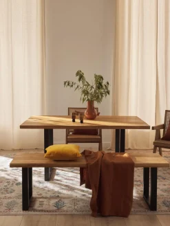 Westwing Collection Banco de madera de roble Oliver, tamaños diferentes^ Bancos|Bancos