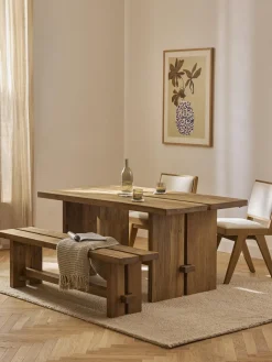 Westwing Collection Banco de madera de teca Hugo, tamaños diferentes^ Bancos|Bancos