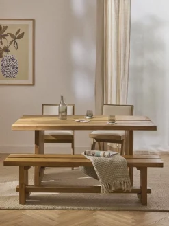 Westwing Collection Banco de madera de teca Hugo, tamaños diferentes^ Bancos|Bancos