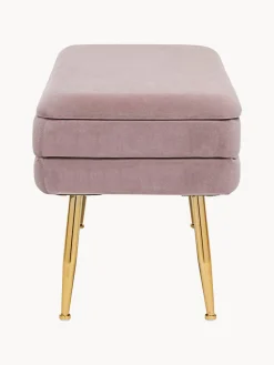 Bizzotto Banco de terciopelo con espacio de almacenamiento Pavlina^ Bancos|Bancos