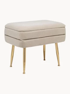 Bizzotto Banco de terciopelo con espacio de almacenamiento Pavlina^ Bancos|Bancos