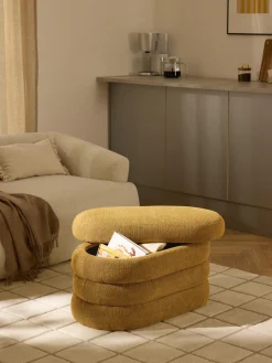 Westwing Collection Banco pequeño tapizado con espacio de almacenamiento Alto^ Bancos|Bancos