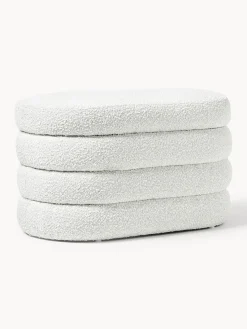 Westwing Collection Banco pequeño tapizado en tejido bouclé con espacio de almacenamiento Alto