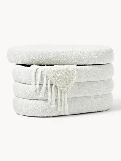 Westwing Collection Banco pequeño tapizado en tejido bouclé con espacio de almacenamiento Alto