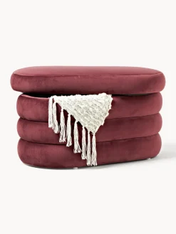 Westwing Collection Banco pequeño tapizado en terciopelo con espacio de almacenamiento Alto