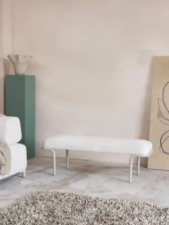 Banco tapizado de chenilla Compo