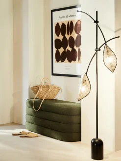 Westwing Collection Banco tapizado en tejido bouclé Alto