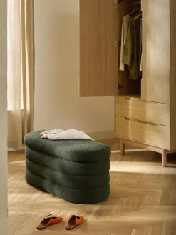 Westwing Collection Banco tapizado en tejido bouclé con espacio de almacenaje Alto^ Bancos|Bancos