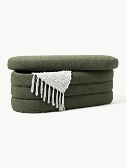 Westwing Collection Banco tapizado en tejido bouclé con espacio de almacenaje Alto^ Bancos|Bancos