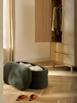 Westwing Collection Banco tapizado en tejido bouclé con espacio de almacenaje Alto^ Bancos|Bancos