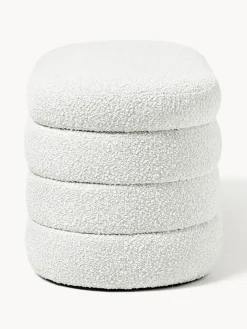 Westwing Collection Banco tapizado en tejido bouclé con espacio de almacenaje Alto