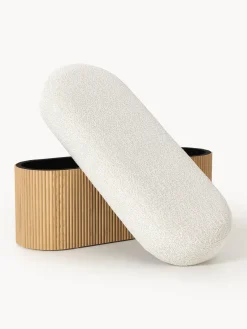 Westwing Collection Banco tapizado en tejido borreguillo bouclé con espacio de almacenamiento Nala