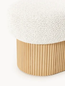 Westwing Collection Banco tapizado en tejido borreguillo bouclé con espacio de almacenamiento Nala