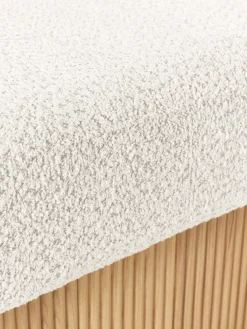 Westwing Collection Banco tapizado en tejido borreguillo bouclé con espacio de almacenamiento Nala