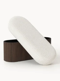 Westwing Collection Banco tapizado en tejido borreguillo bouclé con espacio de almacenamiento Nala^ Bancos|Bancos