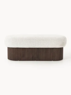 Westwing Collection Banco tapizado en tejido borreguillo bouclé con espacio de almacenamiento Nala^ Bancos|Bancos