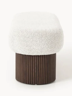 Westwing Collection Banco tapizado en tejido borreguillo bouclé con espacio de almacenamiento Nala^ Bancos|Bancos