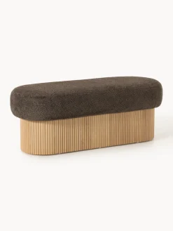 Westwing Collection Banco tapizado en tejido borreguillo bouclé con espacio de almacenamiento Nala^ Bancos|Bancos