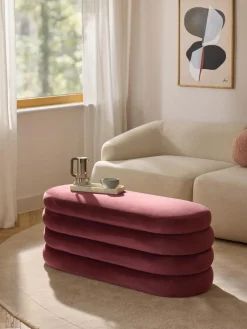 Westwing Collection Banco tapizado en terciopelo con espacio de almacenaje Alto^ Bancos|Bancos