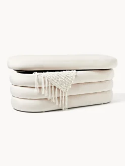 Westwing Collection Banco tapizado en terciopelo con espacio de almacenaje Alto