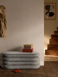 Westwing Collection Banco tapizado en terciopelo con espacio de almacenaje Alto^ Bancos|Bancos