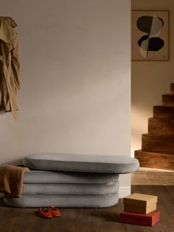 Westwing Collection Banco tapizado en terciopelo con espacio de almacenaje Alto^ Bancos|Bancos