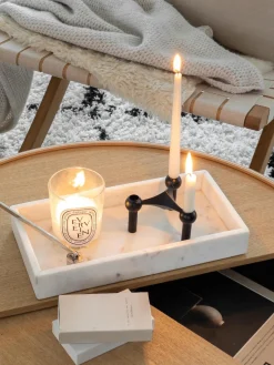 Westwing Collection Bandeja decorativa pequeña de mármol Venice^ Jarrones|Bandejas Decorativas