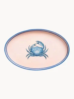 Les Ottomans Bandeja decorativa pintada a mano con motivo de cangrejo Fauna