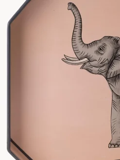 Les Ottomans Bandeja decorativa pintada a mano con motivo de elefante Fauna