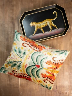 Les Ottomans Bandeja decorativa pintada a mano Flora^ Bandejas Decorativas|Jarrones