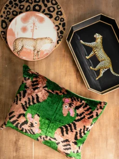 Les Ottomans Bandeja decorativa pintada a mano Flora^ Bandejas Decorativas|Jarrones