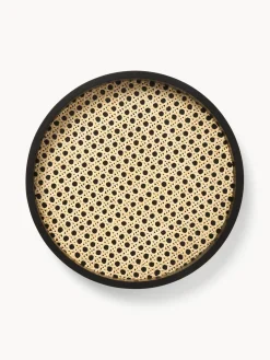 Westwing Collection Bandeja redonda con tejido vienés Carina