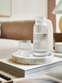 Westwing Collection Bandeja redonda decorativa de mármol Venice^ Jarrones|Bandejas Decorativas