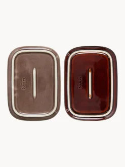 HKLIVING Bandejas artesanales de gres 70's, 2 uds.