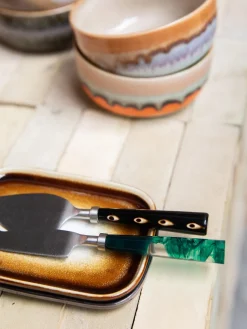 HKLIVING Bandejas artesanales de gres 70's, 2 uds.