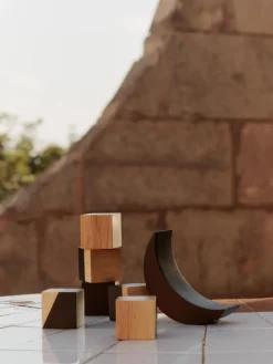 Niños Ferm Living Kids Bloques de construcción de madera de caucho Phase