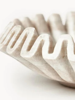 Westwing Collection Bol decorativo artesanal de mármol Santorini, Ø 18 cm