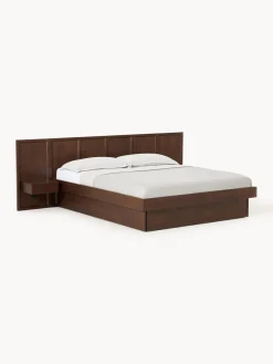 Westwing Collection Cama con mesitas de noche y cabecero de madera Nanto