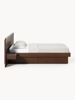 Westwing Collection Cama con mesitas de noche y cabecero de madera Nanto