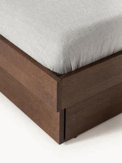 Westwing Collection Cama con mesitas de noche y cabecero de madera Nanto