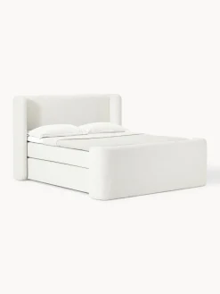 Westwing Collection Cama continental en tejido bouclé Perla^ Camas Continentales|Camas