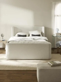 Westwing Collection Cama continental en tejido bouclé Perla^ Camas Continentales|Camas