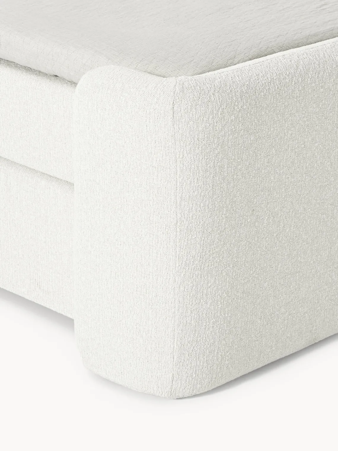 Westwing Collection Cama continental en tejido bouclé Perla^ Camas Continentales|Camas