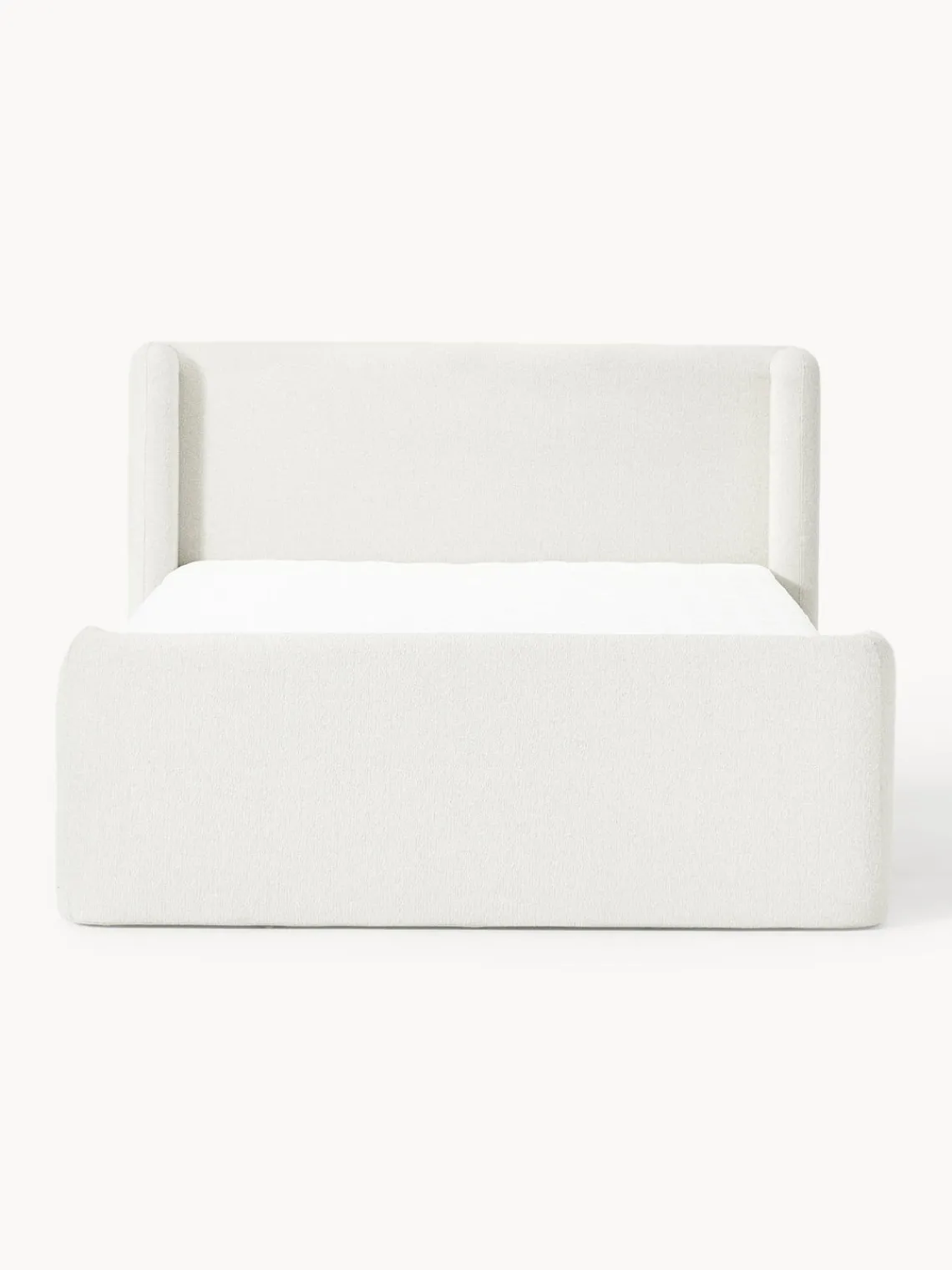 Westwing Collection Cama continental en tejido bouclé Perla^ Camas Continentales|Camas
