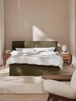 Westwing Collection Cama continental en tejido bouclé Lennon