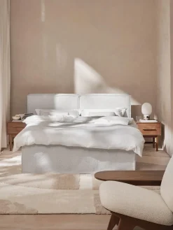 Westwing Collection Cama continental en tejido bouclé Lennon