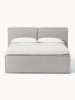 Westwing Collection Cama continental en tejido bouclé Lennon