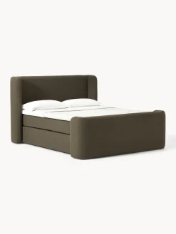 Westwing Collection Cama continental en tejido bouclé Perla^ Camas Continentales|Camas
